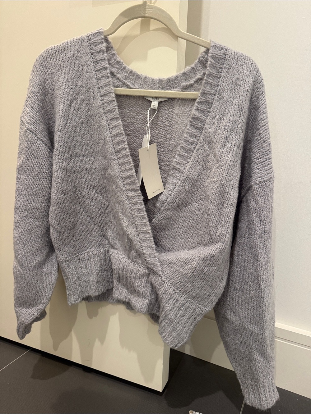 Joie Lavender V-Neck Wrap Knit Sweater
